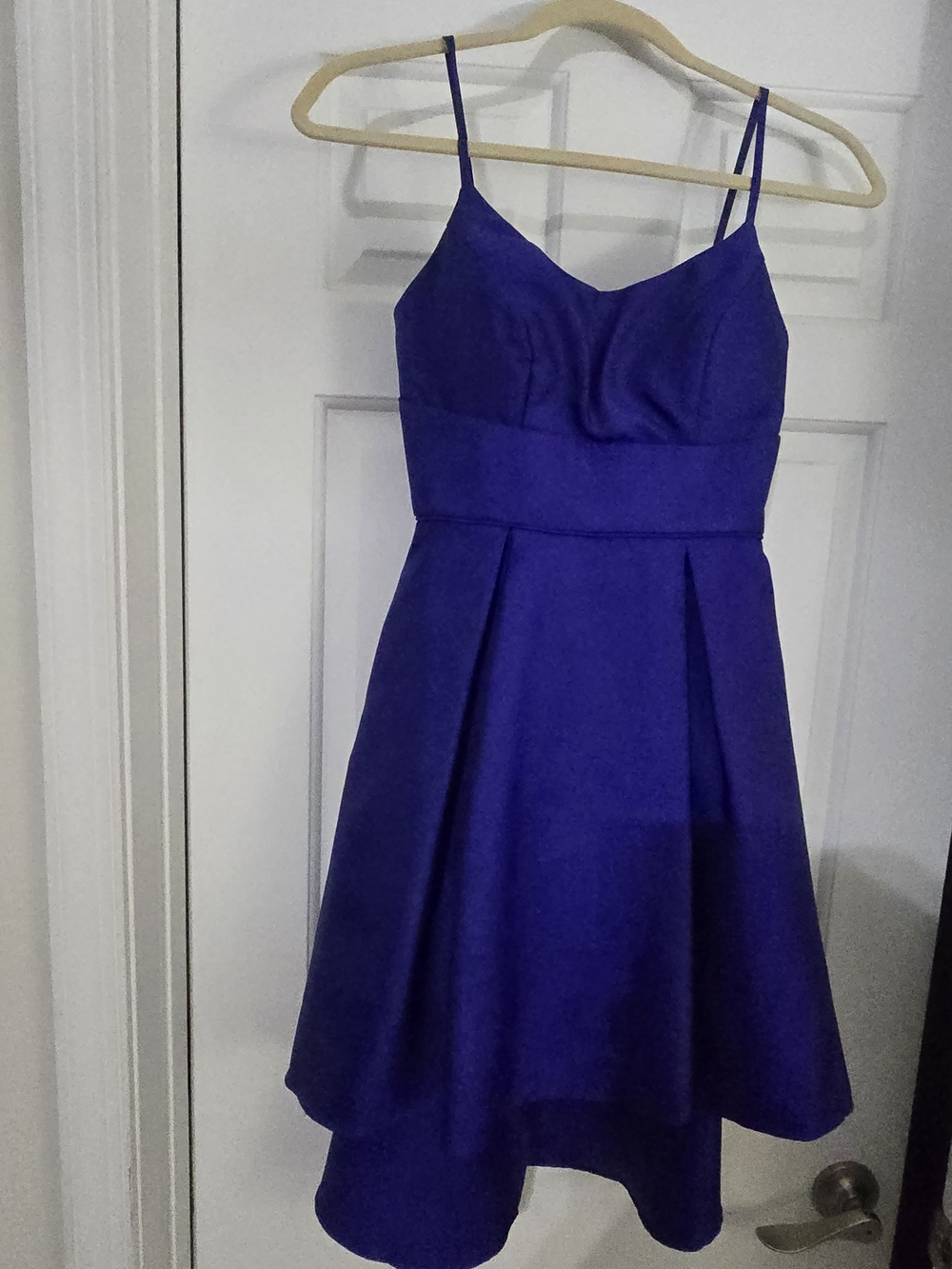 Royal Blue High-Low Spaghetti Strap Dress
